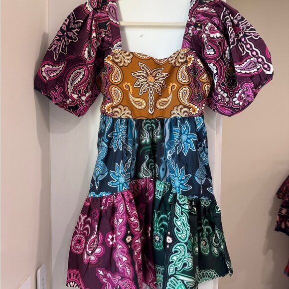 Farm Rioo Multicolor Paisley Puff Sleeve Dress - Picture 6 of 6